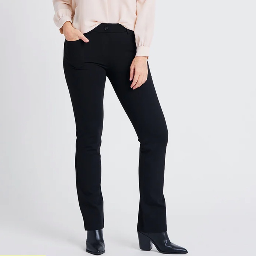 Betabrand straight leg black pants size large petite